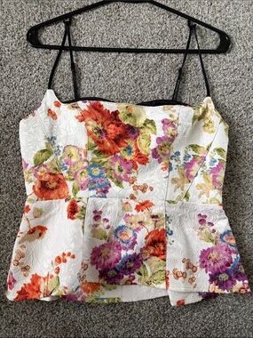 Anthropologie Maeve peekaboo floral tank size small
